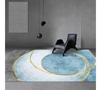 QJDTZMD Tapis de Salon 140 x 230 cm Moquette Couloir Lavable Antidérapant Intérieur Poils Courts Tapis pour Chambre Lignes Modernes Gris Bleu