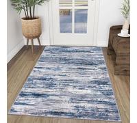 QJDTZMD Tapis Moderne 150 x 180 cm Tapis Antidérapant Poils Courts Lavable en Machine pour Cuisine Couloir Chambre à Coucher Salon Bleu Gris Abstrait Moderne