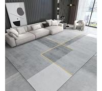 QJDTZMD Tapis Moderne 150 x 200 cm Tapis Antidérapant Lavable en Machine Doux Décoratif pour Bureau Salon Chambre à Coucher Dortoir Lignes géométriques Modernes Gris Jaune