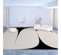 QJDTZMD Tapis Salon 120 x 170 cm Chambre Antidérapant Poils Ras Tapis Doux en Lavable pour Couloir et Cuisine Lignes géométriques Modernes Noir Gris