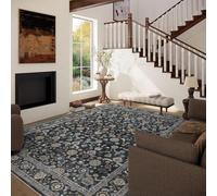 QJDTZMD Tapis Salon 130 x 160 cm Couloir Rectangulaire Tapis Antidérapant Doux Moderne pour Chambre Salle à Manger Bureau Traditional Floral Beige Green Brown Blue