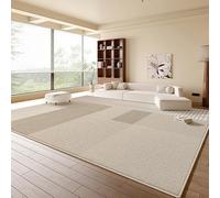 QJDTZMD Tapis Salon 140 x 160 cm Chambre Antidérapant Lavable en Machine Décoration Maison Tapis pour Cuisine Couloir Lignes géométriques Modernes Gris Beige