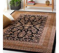 QJDTZMD Tapis Salon 140 x 160 cm Chambre Antidérapant Lavable en Machine Décoration Maison Tapis pour Cuisine Couloir Traditional Black Beige Red