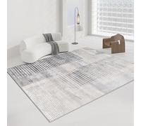 QJDTZMD Tapis Salon 150 x 180 cm Tapis Chambre à Coucher Antidérapant Poils Courts Lavable en Machine pour Cuisine Couloir Encre Abstraite Moderne Gris Bleu