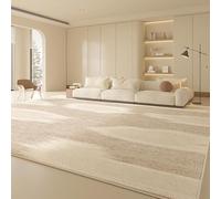 QJDTZMD Tapis Salon 150 x 200 cm Tapis Antidérapant Lavable en Machine Doux Décoratif pour Bureau Chambre à Coucher Dortoir Lignes géométriques Modernes Beige Marron