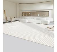 QJDTZMD Tapis Salon 150 x 200 cm Tapis Antidérapant Lavable en Machine Doux Décoratif pour Bureau Chambre à Coucher Dortoir Lignes géométriques Modernes Beiges
