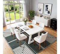 QJDTZMD Tapis Salon 160 x 180 cm Chambre Antidérapant Intérieur Rectangulaire Soft Cuisine Tapis de Plancher Modern Abstract Geometric Beige White Black Green