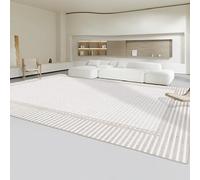 QJDTZMD Tapis Salon 70 x 140 cm Entrée Lavable Moderne Poils Courte et Douce Decoration Tapis pour Maison Chambre Dressing Bureau Lignes géométriques Modernes Beiges