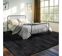 QJDTZMD Tapis Salon 70 x 140 cm Entrée Lavable Moderne Poils Courte et Douce Decoration Tapis pour Maison Chambre Dressing Bureau Modern Gray Black White