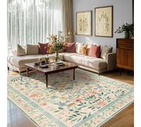 QJDTZMD Tapis Salon 70 x 140 cm Entrée Lavable Moderne Poils Courte et Douce Decoration Tapis pour Maison Chambre Dressing Bureau Traditional Floral Red Green White Beige