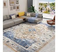 QJDTZMD Tapis Salon 70 x 140 cm Entrée Lavable Moderne Poils Courte et Douce Decoration Tapis pour Maison Chambre Dressing Bureau Modern Traditional Blue Beige Yellow Gold