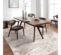 QJDTZMD Tapis Salon Grand 180 x 270 cm Tapis Antidérapant Lavable en Machine Maison Tapis Salle à Manger Chambre à Coucher Modern Beige Brown White Gray