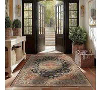 QJDTZMD Tapis Salon Grand 200 x 300 cm Antidérapant Intérieur Moquette Chambre Moelleux Tapis Rectangulaire De Sol Modern Traditional Floral Beige Brown White Blue Red Orange