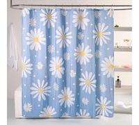 QJHOMO Ensemble de Rideaux de Douche Longs en Tissu imperméable Lavable avec 12 Crochets, décoration Moderne et esthétique à Motif Floral coloré, 183 x 198 cm
