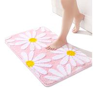 QJHOMO Tapis de Bain antidérapant en Microfibre Super Absorbant et Lavable en Machine pour Douche, Baignoire, Chambre à Coucher, 40,6 x 61 cm, Rose