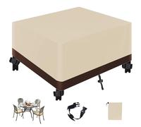 QJHSSM Housse Salon de Jardin,420D Oxford Anti-UV Bâche de Meubles d'extérieur,Rectangulaire Housse de Table Bâche de Protection Étanche,pour Table et Chaise-BeigeBrown|| 315x160x70cm/124x63x28in
