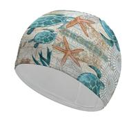 Qjjinxior Bonnet de bain tortue cool pour cheveux longs et courts