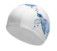 Qjjinxior Bonnet de bain tortue de mer aquarelle pour cheveux longs et courts