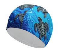 Qjjinxior Bonnet de bain vert petit bonnet de bain tortue bonnet de bain pour cheveux longs et courts