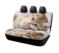 Qjjinxior Housse de siège arrière de voiture, motif chat, ensemble de housses de siège universelles pour la plupart des voitures, camions, SUV