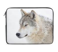 Qjjinxior Housse pour ordinateur portable 10" Motif loup marron