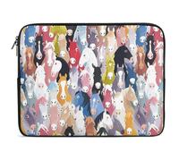 Qjjinxior Housse pour ordinateur portable 12" Motif chevaux colorés