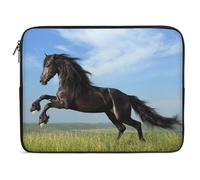 Qjjinxior Housse pour ordinateur portable 12 pouces, housse pour ordinateur portable Black Horse
