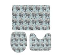 Qjjinxior Lot de 3 tapis de salle de bain antidérapants pour salle de bain, toilettes, motif loutre de mer amoureuse