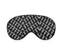 Qjjinxior Masque de sommeil en tissu lisse avec tête de mort noire et bandeau réglable pour homme et femme