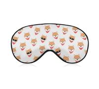 Qjjinxior Masque pour les yeux en tissu lisse, beau masque de sommeil pour chien Shiba Lnu avec bandeau réglable pour homme et femme