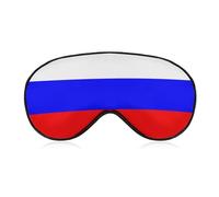 Qjjinxior Masque pour les yeux en tissu lisse, drapeau russe, masque de sommeil avec bandeau réglable pour homme, femme