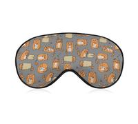 Qjjinxior Masque pour les yeux en tissu lisse, masque de sommeil avec bandeau réglable pour les yeux, motif chats orange, pour homme et femme