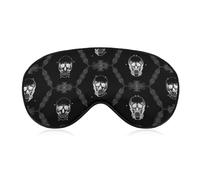 Qjjinxior Masque pour les yeux en tissu lisse, masque de sommeil effrayant noir avec bandeau réglable pour homme et femme