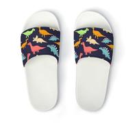 Qjjinxior Pantoufles antidérapantes Monstre Dinosaure pour homme et femme, Style blanc, 38 2/3 EU