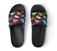 Qjjinxior Pantoufles antidérapantes Monstre Dinosaure pour homme et femme, Style Noir, 39 1/3 EU
