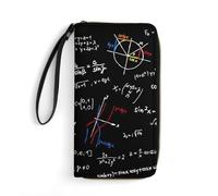 Qjjinxior Portefeuille en cuir pour chat avec corde, petite taille et grande capacité, facile à transporter, Éducation linéaire des mathématiques, 19.7x10.5cm, Moderne