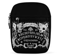 Qjjinxior Sac à bandoulière, motif tête de mort de chat, planche de sorcière, sac à bandoulière gothique noir, petit sac à bandoulière multifonction pour le travail, les voyages d'affaires, Planche