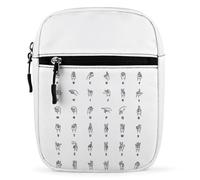 Qjjinxior Sac à bandoulière, petit sac à bandoulière pour le travail, les voyages d'affaires, le terrain de football vert, Langue des signes de l'alphabet., Taille unique