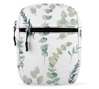 Qjjinxior Sac à bandoulière, sac à bandoulière coloré bizarre, petit sac à bandoulière multifonction pour le travail, les voyages d'affaires, Feuilles d'eucalyptus., Taille unique