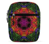 Qjjinxior Sac à bandoulière, sac à bandoulière libellule coloré, petit sac à bandoulière multifonction pour le travail, les voyages d'affaires, Kaléidoscope psychédélique, Taille unique