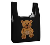 Qjjinxior Sac à provisions pliable, sac d'épicerie réutilisable, sac fourre-tout lavable pour un usage quotidien, sacs de voyage, Ours en peluche., Taille unique