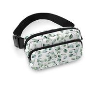 Qjjinxior Sac banane amusant en forme de coccinelle, sac banane réglable pour la course à pied, la marche, la randonnée, Feuilles d'eucalyptus., 20x13cm