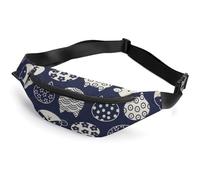 Qjjinxior Sac banane, motif chat chanceux, sac banane réglable pour course à pied, marche, randonnée, Motif chat porte-bonheur, 36*15cm