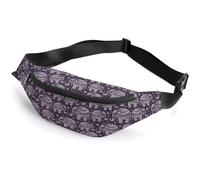 Qjjinxior Sac banane, noir tête de mort, sac banane réglable pour course à pied, marche, randonnée, Éléphant mignon., 36*15cm
