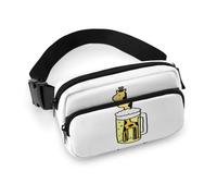 Qjjinxior Sac banane pour chien samoyède, sac banane réglable pour course à pied, marche, randonnée, Adorable girafe et bière, 20x13cm