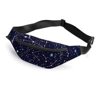 Qjjinxior Sac banane réglable avec motif chat pour la course à pied, la marche, la randonnée, Constellations phosphorescentes Midnight, 36*15cm