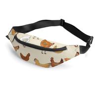 Qjjinxior Sac banane réglable pour course à pied, marche, randonnée, drapeau de l'Afrique du Sud, A Brood of Poules., 36*15cm