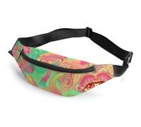 Qjjinxior Sac banane réglable pour course à pied, marche, randonnée, drapeau de l'Afrique du Sud, Champignon Trippy, 36*15cm