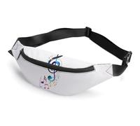 Qjjinxior Sac banane réglable pour course à pied, marche, randonnée, drapeau de l'Afrique du Sud, Notes de musique colorées., 36*15cm