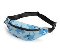 Qjjinxior Sac banane réglable pour course à pied, marche, randonnée, drapeau de l'Afrique du Sud, Requin animé cool, 36*15cm